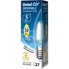 Светодиодная лампа Uniel Air LED-C35-5W/NW/E27/CL/DIM GLA01TR UL-00003642
