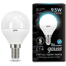 Упаковка светодиодных ламп Gauss Black LED Globe E14 9.5W 4100K 105101210 x10
