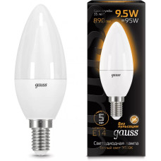 Упаковка светодиодных ламп Gauss Black LED Candle E14 9.5W 3000K 103101110 x10