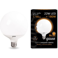 Светодиодная лампа Gauss Black LED G125 E27 22W 3000K 105102122
