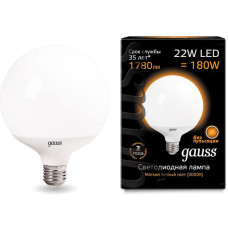 Светодиодная лампа Gauss Black LED G125 E27 22W 3000K 105102122