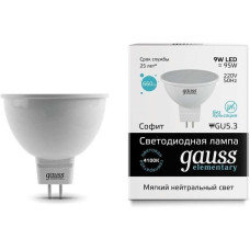 Упаковка светодиодных ламп Gauss Elementary LED MR16 GU5.3 9W 4100K 13529 x10