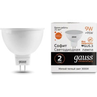 Упаковка светодиодных ламп Gauss Elementary LED MR16 GU5.3 9W 3000K 13519 x10