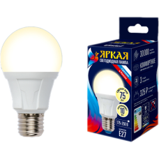 Светодиодная лампа Uniel Яркая LED-A60 10W/WW/E27/FR PLP01WH UL-00001524