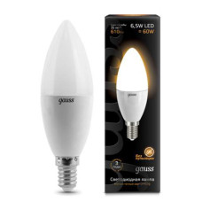 Светодиодная лампа Gauss Black LED Candle E14 6.5W 3000K 103101107