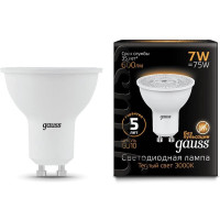 Упаковка светодиодных ламп Gauss Black LED MR16 GU10 7W 3000K 101506107 x10