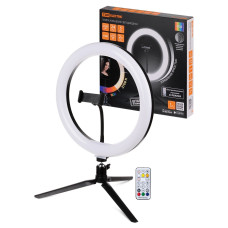 TDM SQ0373-0303 Лампа кольцевая светодиодная 30 см, 16 Вт, 2700-6400 К+ RGB, штатив наст., диммер, ПДУ, USB,
