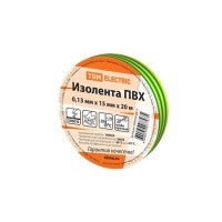 TDM SQ0526-0017 Изолента ПВХ 0,13*15мм Желто-Зеленая 20м