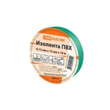TDM SQ0526-0024 Изолента ПВХ 0,13*15мм Зеленая 10м