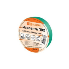 TDM SQ0526-0014 Изолента ПВХ 0,13*15мм Зеленая 20м