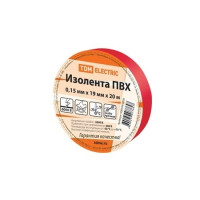 TDM SQ0526-0003 Изолента ПВХ 0,15х19мм Красная 20м