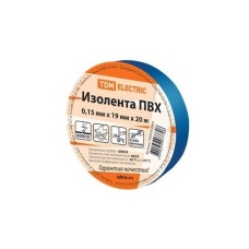 TDM SQ0526-0005 Изолента ПВХ 0,15х19мм Синяя 20м