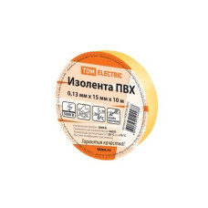 TDM SQ0526-0022 Изолента ПВХ 0,13*15мм Желтая 10м