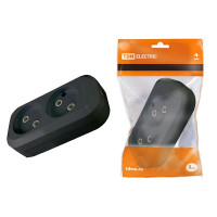 TDM SQ1806-0112 Колодка розеточная 2 гнезда 2П б/з 10А 250В черная