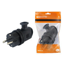TDM SQ0612-0004 Вилка угловая с ушком каучук 2Р+РЕ 16А 250В IP44