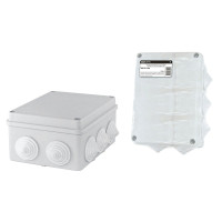 TDM SQ1401-1242 Распаячная коробка ОП 150х110х70мм, крышка, IP55, 10 гермовводов, инд. штрихкод,