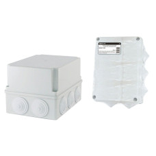 TDM SQ1401-1246 Распаячная коробка ОП 190х140х120мм, крышка, IP55, 10 гермовводов, инд. штрихкод,