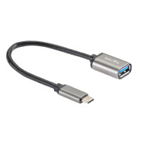 Telecom TC409M Кабель-адаптер Type-Cm -> USB 3.0 Af , OTG, 1,5A , 5,0Gbps , Alum grey 0,2m Telecom (TC409M) [6926123467206]
