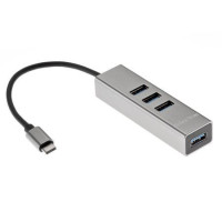 Telecom Переходник USB 3.1 Type-C ->4 USB3.0, Aluminum Shell, 0.2м Telecom <TA310C>[7958820049695]