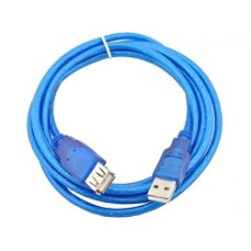 TELECOM Кабель удлинительный (VUS6956T-5MTBO) USB2.0 AM/AF прозрачная, голубая изоляция 5.0m [6937510850754]