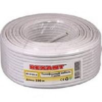REXANT (01-5101-3) Кабель телефонный 4 жилы 100м CCA белый (ШТЛП-4)