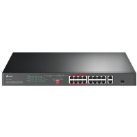 TP-Link TL-SL1218P 18-портовый коммутатор с 16 PoE+ портами 10/100 Мбит/с и 2 гигабитными портами