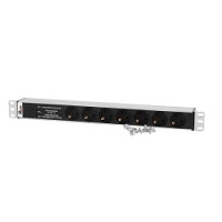 ЦМО Блок розеток Rem-10 без шнура с фил. и инд., 7 Schuko, вход IEC 60320 C14, 10A, алюм., 19" (R-10-7S-FI-440-Z)