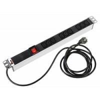 ЦМО Блок розеток Rem-16 с выкл., 9 IEC 60320 C13, 16A, алюм., 19", шнур 3 м. (R-16-9C13-V-440-3)