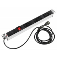 ЦМО Блок розеток Rem-16 с выкл., 9 IEC 60320 C13, 16A, алюм., 19", шнур 3 м. (R-16-9C13-V-440-3)