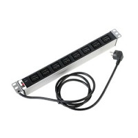 ЦМО Блок розеток Rem-16 с инд., 8 IEC 60320 C19, 16A, алюм., 19", шнур 3 м. (R-16-8C19-I-440-3)