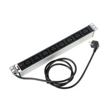 ЦМО Блок розеток Rem-16 с инд., 8 IEC 60320 C19, 16A, алюм., 19", шнур 3 м. (R-16-8C19-I-440-3)