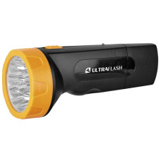 Ultraflash LED3829 (фонарь аккум 220В, черн /желт, 9 LED, SLA, пластик, коробка)