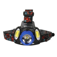 Ultraflash E1334 (фонарь налоб акк 3,7В, синий /черный, 3LED, 4 Ватт, фокус, 2 ак 4 реж, метал,