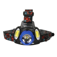 Ultraflash E1334 (фонарь налоб акк 3,7В, синий /черный, 3LED, 4 Ватт, фокус, 2 ак 4 реж, метал,