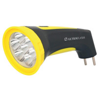 Ultraflash LED3807M (фонарь аккум 220В, черный/желтый, 7 LED, 2 режима, SLA, пластик, коробка)