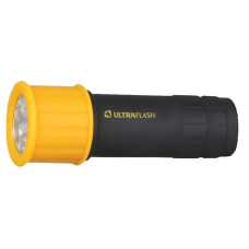 Ultraflash LED15001-B (фонарь 3XR03 светофор, желтый с черным, 9 LED, пластик, блистер)