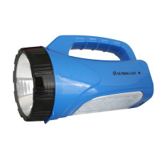 Ultraflash LED3818SM (фонарь аккум. 220В, синий, 3W LED+12SMD LED, 2 реж., SLA, пласт, коробка)