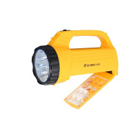 Ultraflash LED3819CSM (фонарь акку. 220В желт., 9LED +12SMD LED, 2 реж, SLA, плас., коробка)