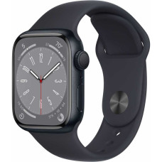 Apple Watch Series 8, 41 мм, корпус из алюминия цвета «тёмная ночь», спортивный ремешок цвета «тёмная ночь», размер M/L [MNU83LL/A] (США)