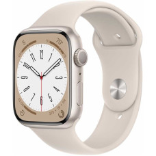 Apple Watch Series 8, 45 мм, корпус из алюминия цвета «сияющая звезда», спортивный ремешок цвета «сияющая звезда», размер S/M [MNUP3LL/A] (США)