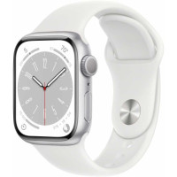 Apple Watch Series 8 GPS 41mm Silver Aluminum Case with White Sport Band - S/M [MP6L3LL/A] (США)