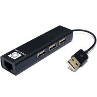Концентратор USB 2.0 5bites UA2-45-06BK 3 ports Black + LAN