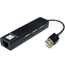 Концентратор USB 2.0 5bites UA2-45-06BK 3 ports Black + LAN