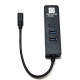 Концентратор Type-C 5bites UA3C-45-10BK 3 ports Black + LAN (1Gbps)