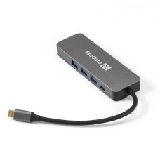 Exegate EX293984RUS Док-станция ExeGate DUB-31C/PD/H (кабель-адаптер USB Type-C -> 3xUSB3.0 + PD 60W + HDMI 4K@30Hz, Plug&Play, серый)
