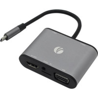 VCOM CU425M Адаптер USB3.1 Type-CM->HDMI +VGA+3XUSB +PD charging+TF+AUDIO,Aluminum Shell, VCOM <CU425> [4895182217270]