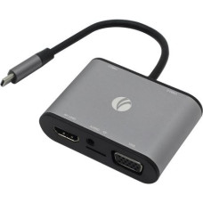 VCOM CU425M Адаптер USB3.1 Type-CM->HDMI +VGA+3XUSB +PD charging+TF+AUDIO,Aluminum Shell, VCOM <CU425> [4895182217270]