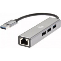 VCOM DH312A Переходник USB 3.0 ->RJ-45 1000Mbps+3 USB3.0, Aluminum Shell, 0.2м VCOM <DH312A>[4895182246843]