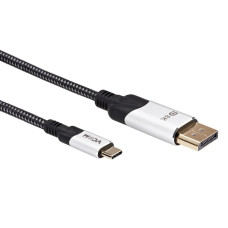 VCOM CU422MCV-1.8M Кабель-адаптер USB 3.1 Type-Cm -> DP(m) 8K@60Hz, 1.8m , Alumi Shell,VCOM <CU422MCV-1.8M>