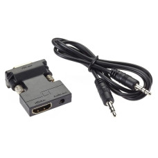 Aopen CA336A Переходник HDMI(F) -> VGA(M)+audio,1080*60Hz, VCOM <CA336A> [4895182225145]